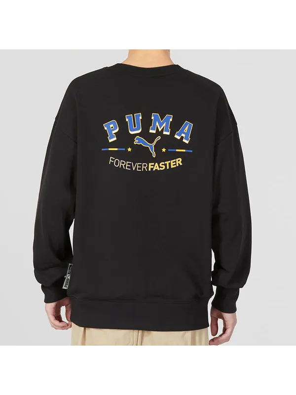 Свитер team crew graphic sweater 'black' Puma — изображение 4 из 4, черный
