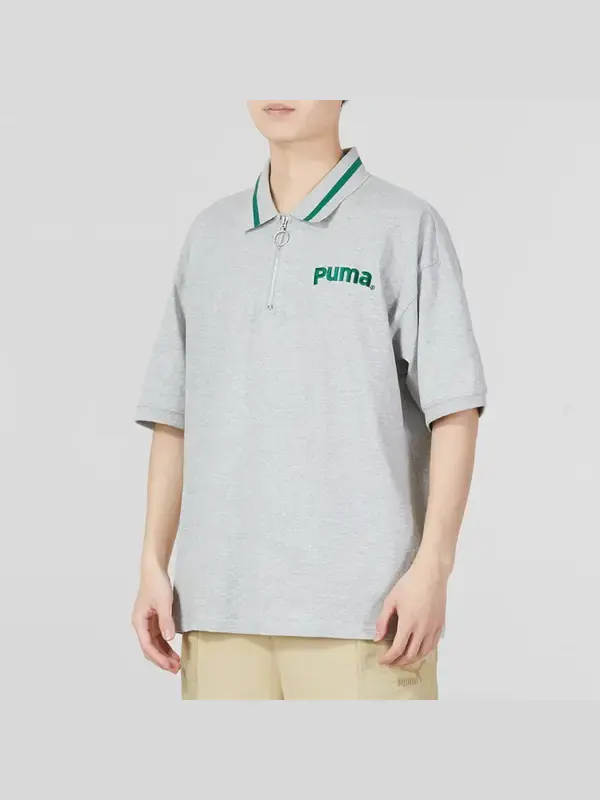 Рубашка поло polo shirts 'grey' Puma — изображение 3 из 4, серый