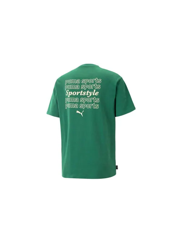 Футболка casual t-shirt 'green' Puma — изображение 2 из 4, зеленый