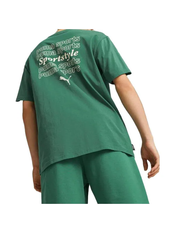 Футболка casual t-shirt 'green' Puma — изображение 4 из 4, зеленый
