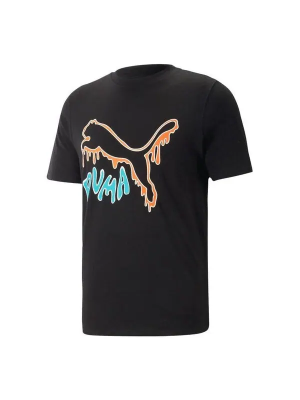 Футболка graphic melted cat t-shirt 'black' Puma — изображение 1 из 4, черный
