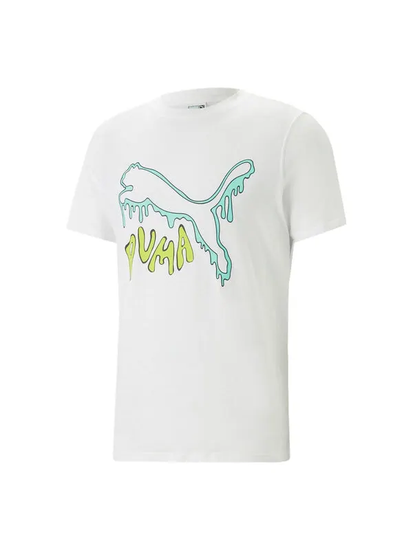 Футболка graphic melted cat t-shirt 'white' Puma — изображение 1 из 4, белый