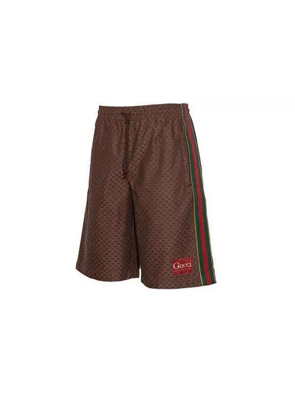 Шорты Gucci ss21 printing shorts — изображение 3 из 4, коричневый