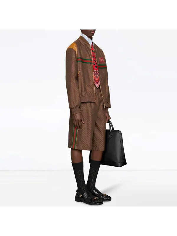 Шорты Gucci ss21 printing shorts — изображение 4 из 4, коричневый