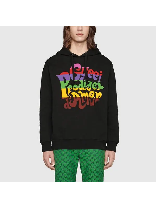 Толстовка Gucci fw21 prodige d amour print men's — изображение 3 из 4, черный