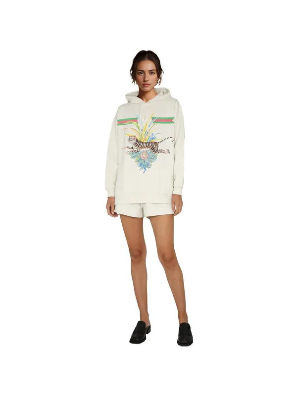Толстовка Gucci Tiger Hooded Sweatshirt — изображение 2 из 3, белый