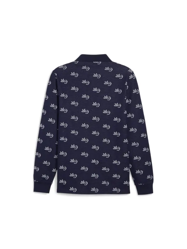 Рубашка поло x noah jacquard polo shirt 'navy' Puma — изображение 2 из 2, темно-синий