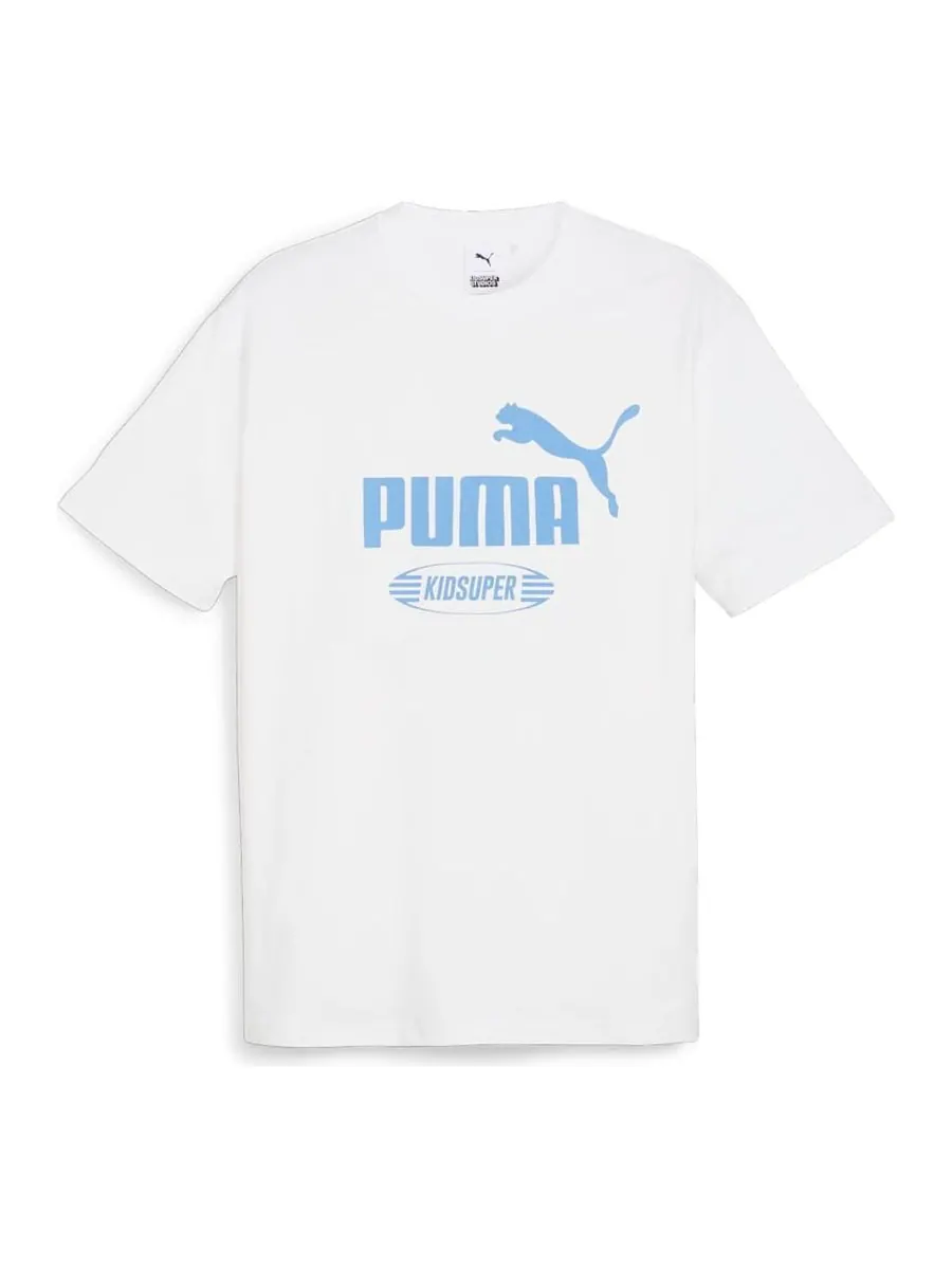 Футболка PUMA x KidSuper Graphic T-Shirt 'White Blue' — изображение 1 из 2, белый