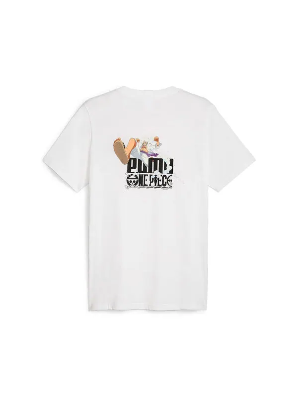 Футболка x one piece graphic t-shirt 'white' Puma — изображение 2 из 2, белый