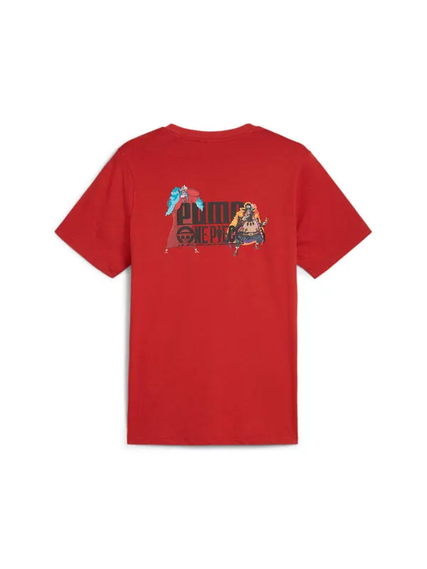 Футболка x one piece graphic t-shirt 'club red' Puma — изображение 2 из 2, красный