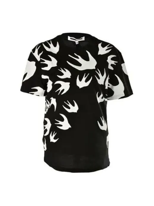 Футболка (WMNS) Alexander McQueen Logo Monogram T-Shirt 'Black' — изображение 1 из 6, черный