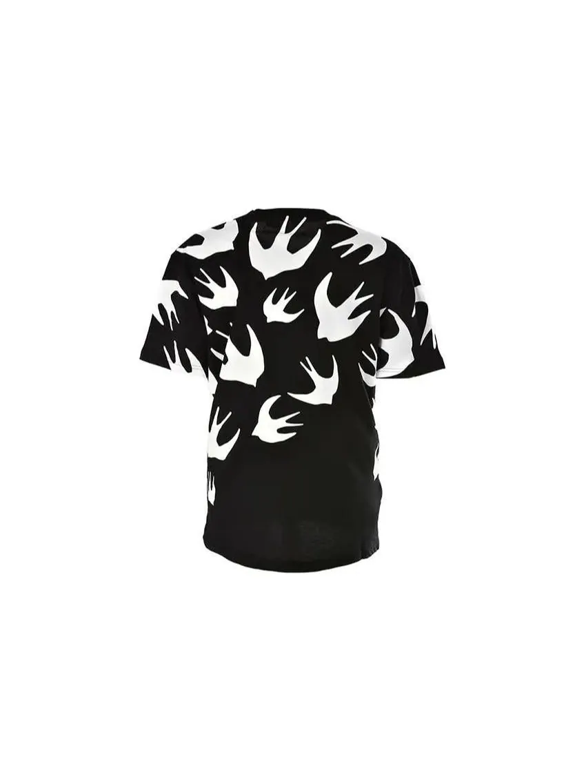 Футболка (WMNS) Alexander McQueen Logo Monogram T-Shirt 'Black' — изображение 2 из 6, черный