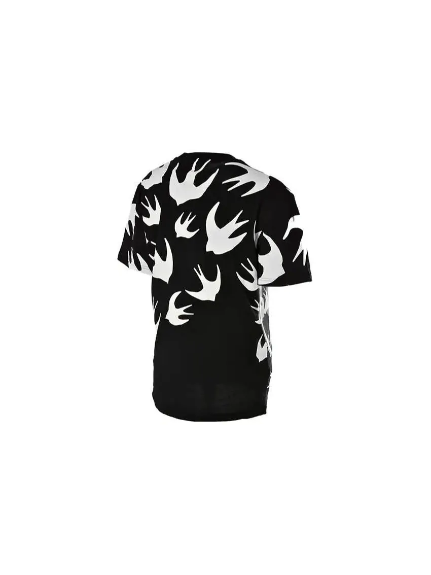 Футболка (WMNS) Alexander McQueen Logo Monogram T-Shirt 'Black' — изображение 3 из 6, черный