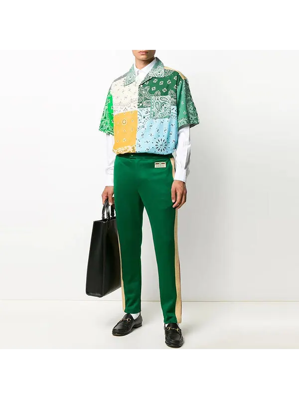 Брюки Gucci Technical jersey joggers 'Green' — изображение 2 из 4, зеленый