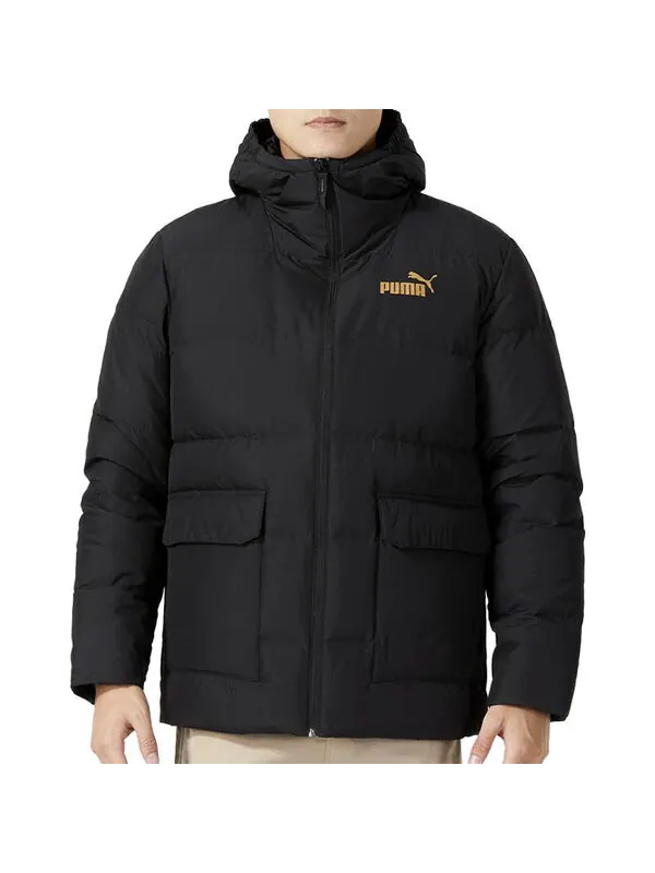 Куртка street style hoodie down jacket 'black' Puma — изображение 3 из 4, черный