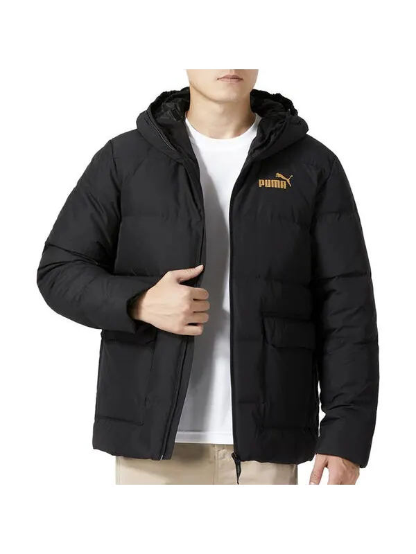 Куртка street style hoodie down jacket 'black' Puma — изображение 4 из 4, черный