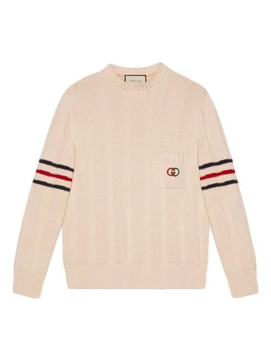 Свитер Gucci Double G Cotton Knit Sweater, мужской