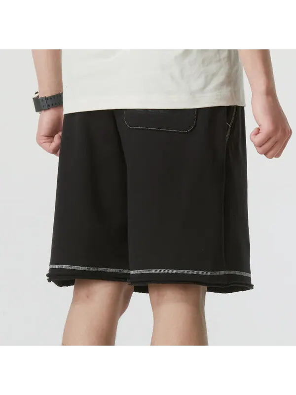 Шорты logo shorts 'black with white stitching' Puma — изображение 3 из 3, черный/белый