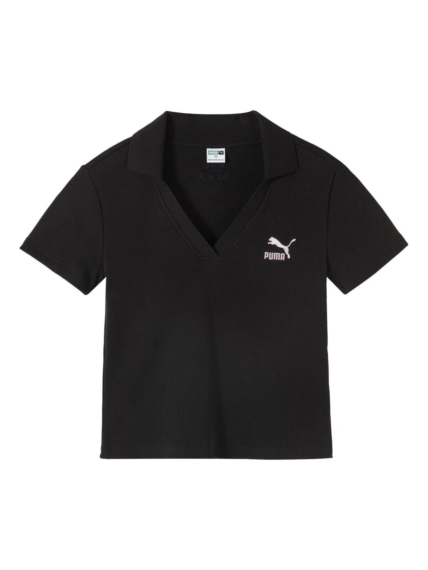 Поло (WMNS) PUMA Logo Polo Shirt 'Black' 626863-01