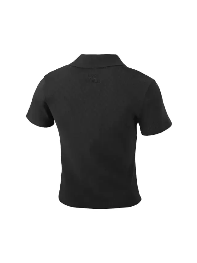 Поло (WMNS) PUMA Logo Polo Shirt 'Black' 626863-01 — 2