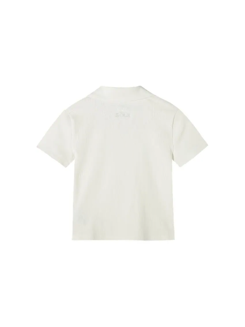 Поло (WMNS) PUMA Logo Polo Shirt 'Beige Red' — изображение 2 из 2, бежевый