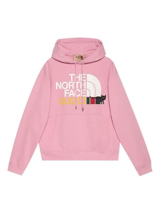Толстовка Gucci x The North Face Hooded Sweatshirt, коллаборация — изображение 1 из 1, розовый