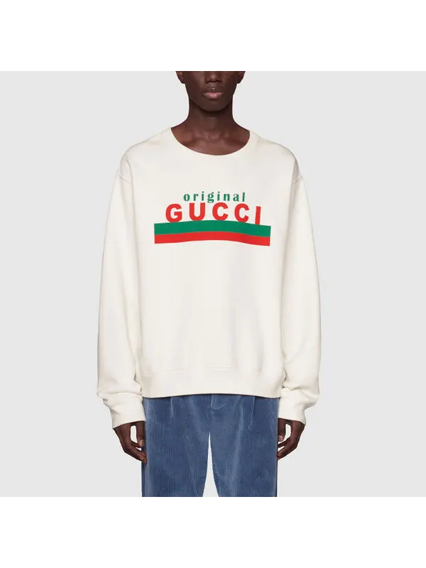 Толстовка Gucci Original Print Crew Sweat — изображение 3 из 4, белый