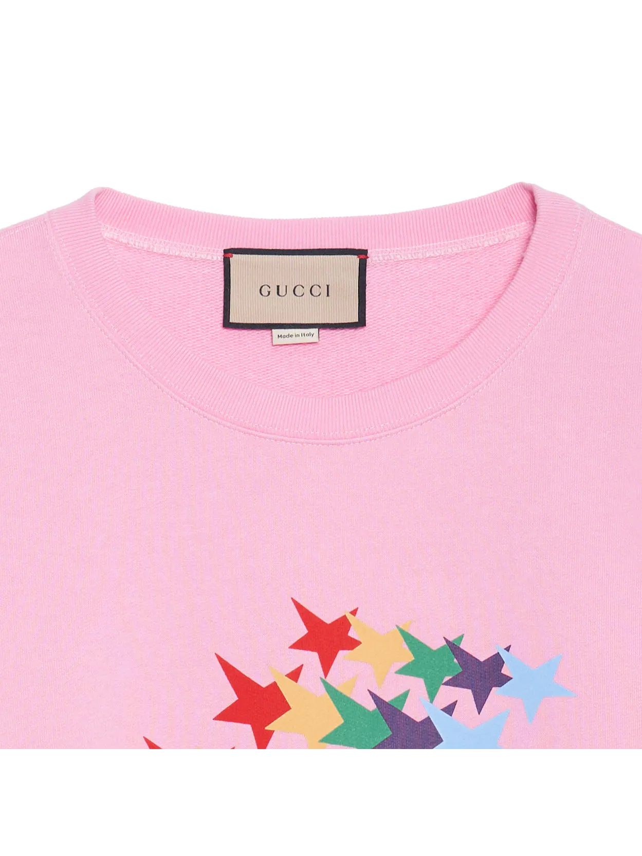 Толстовка Gucci Rainbow Stars Crewneck Sweatshirt — изображение 6 из 6, розовый