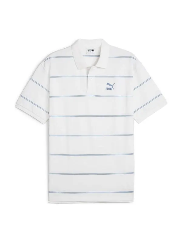 Рубашка поло team polo shirt 'white blue' Puma — изображение 1 из 2, белый/синий