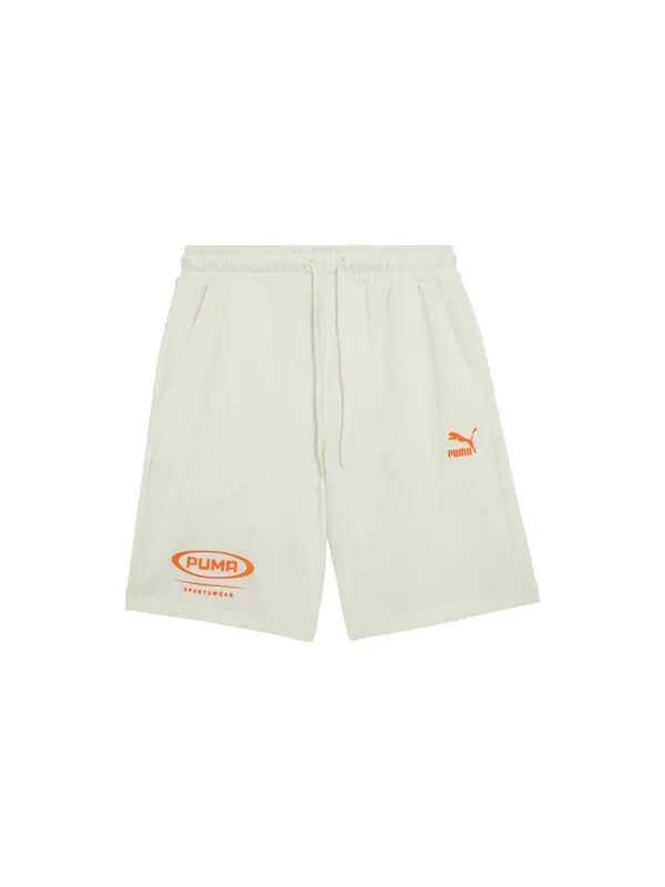 Шорты classics dance crew logo printed short 'white orange' Puma — изображение 1 из 1, белый/оранжевый