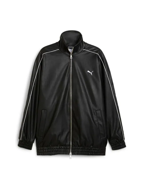 Куртка t7 pleather track jacket 'black' Puma — изображение 1 из 2, черный