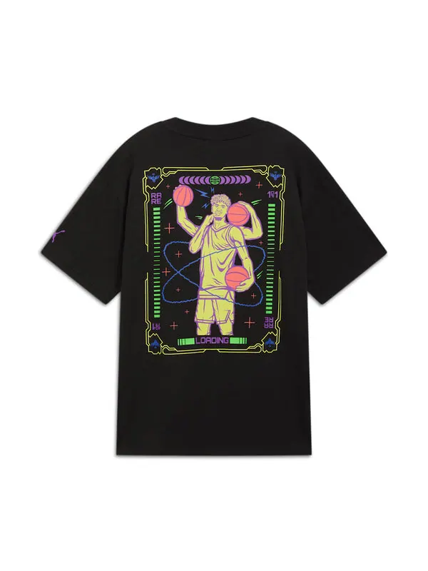 Футболка x melo spark basketball t-shirt 'black' Puma — изображение 2 из 2, черный