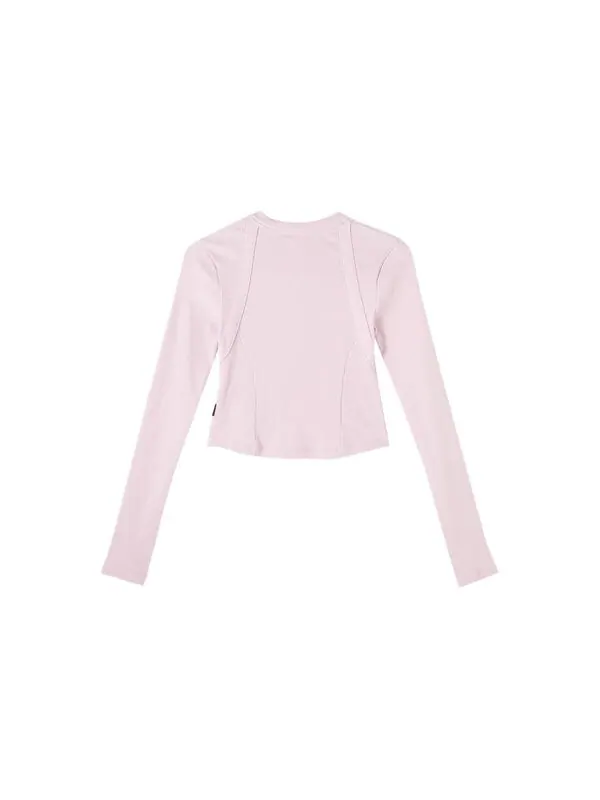 Футболка plain long sleeves t-shirt 'pink' Puma — изображение 2 из 2, розовый