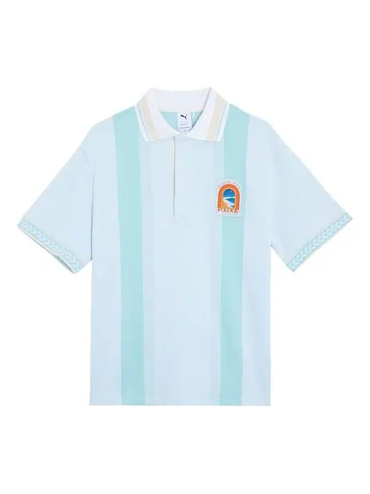 Рубашка поло apres court short sleeve polo shirt 'blue' Puma — изображение 1 из 2, синий