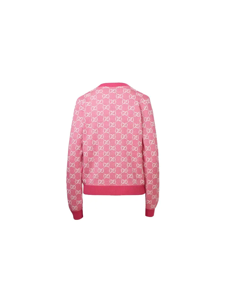 Кардиган Gucci Full Cotton Wool, Свободный крой — изображение 2 из 4, розовый