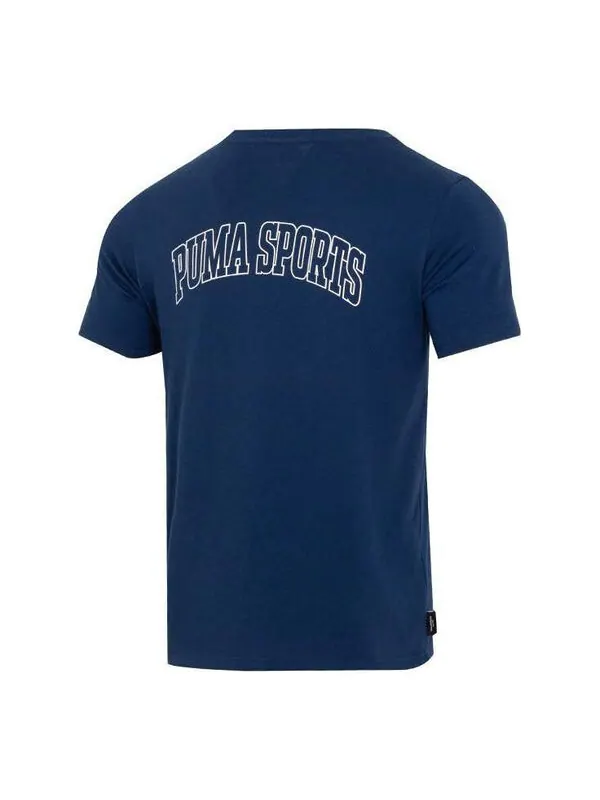 Футболка logo sports t-shirt 'navy' Puma — изображение 2 из 4, темно-синий