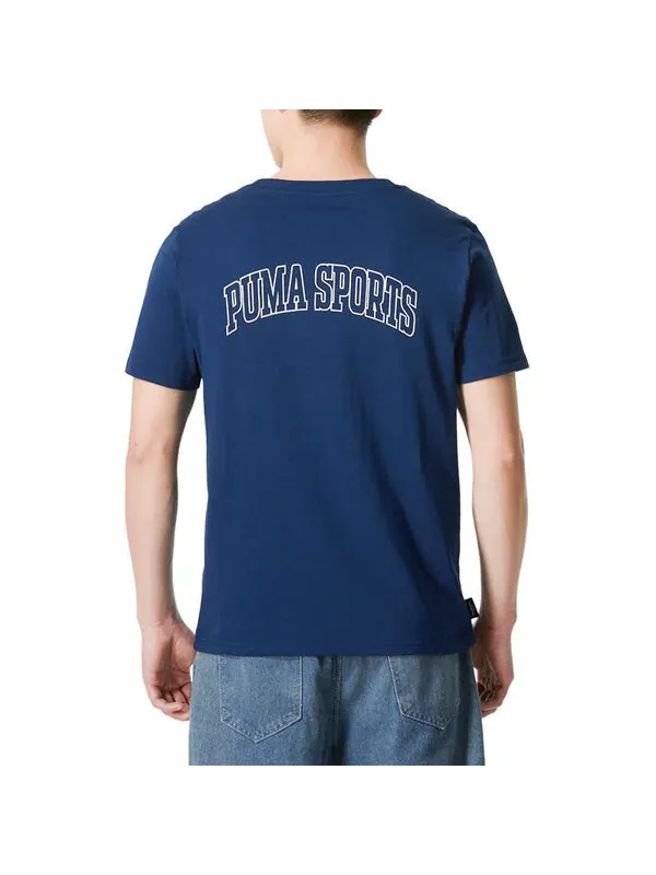 Футболка logo sports t-shirt 'navy' Puma — изображение 4 из 4, темно-синий