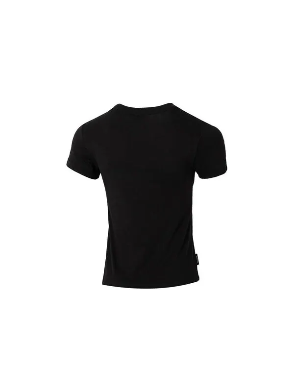 Футболка wordmark logo t-shirt small fit 'black' Puma — изображение 2 из 4, черный