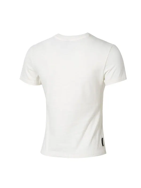 Футболка wordmark logo t-shirt small fit 'white' Puma — изображение 2 из 4, белый