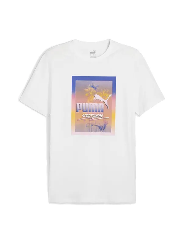Футболка graphics photoprint t-shirt 'white' Puma — изображение 1 из 2, белый