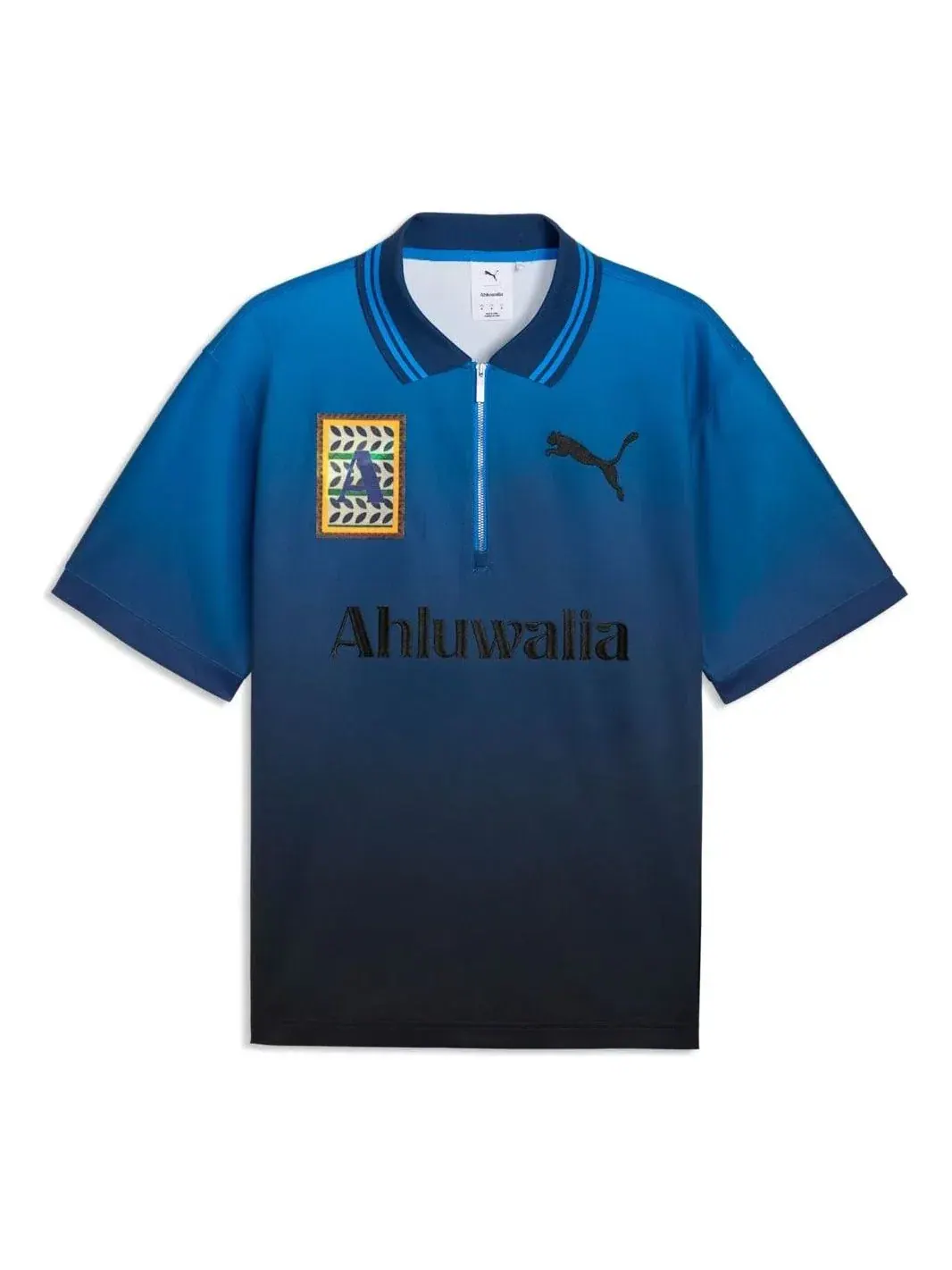 Футболка PUMA x AHLUWALIA Relaxed Polo 'Racing Blue AOP' 635234-05 — изображение 1 из 2, синий