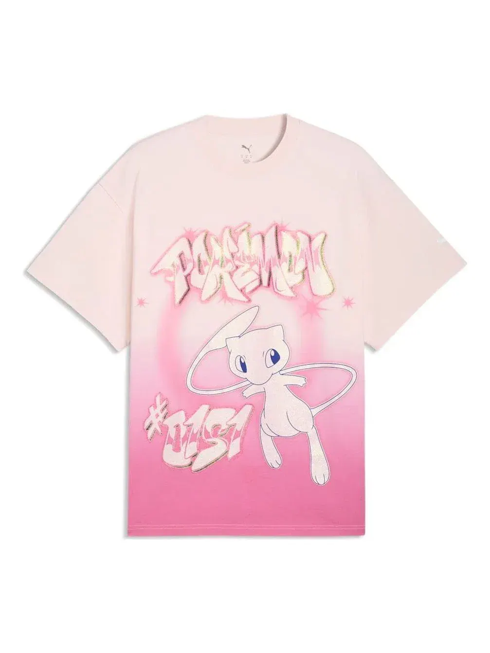 Футболка PUMA x Pokemon Shiny Mew Oversized 'Jasmine Flower Posie Pink' 635657-01 — изображение 1 из 2, розовый