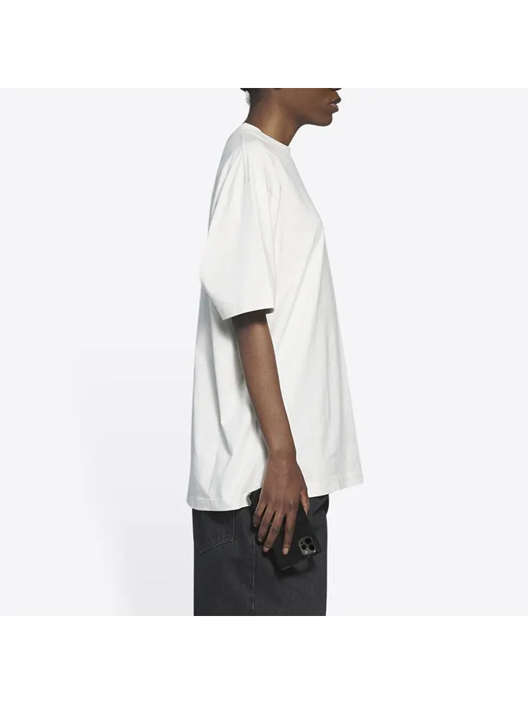 Футболка (WMNS) Balenciaga Political Campaign Large Fit Embroidery Round-neck 'White' — изображение 6 из 6, белый