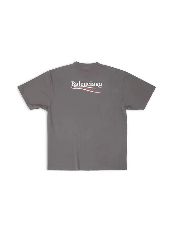 Футболка political campaign t-shirt large fit 'grey' Balenciaga — изображение 2 из 4, серый