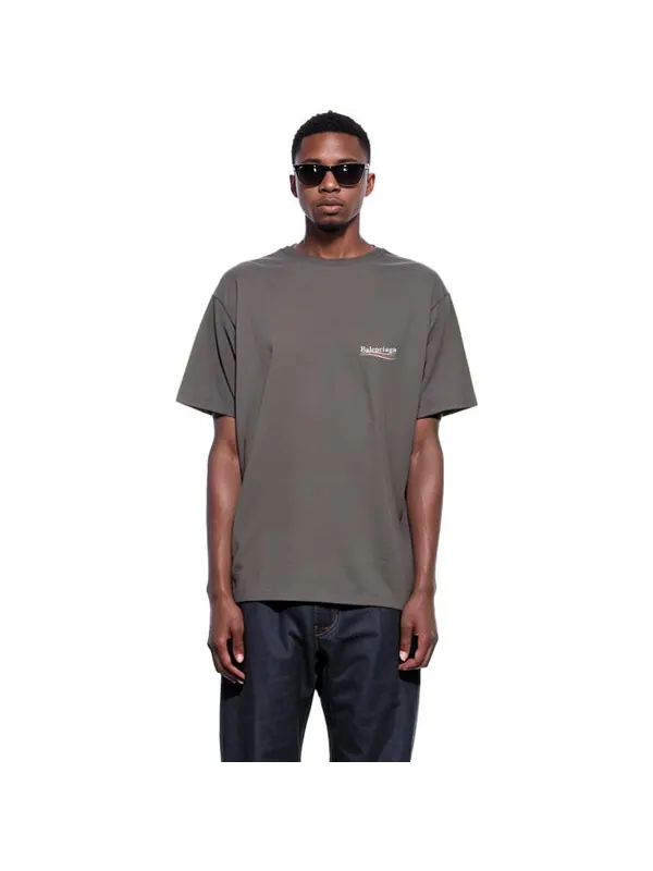 Футболка political campaign t-shirt large fit 'grey' Balenciaga — изображение 4 из 4, серый