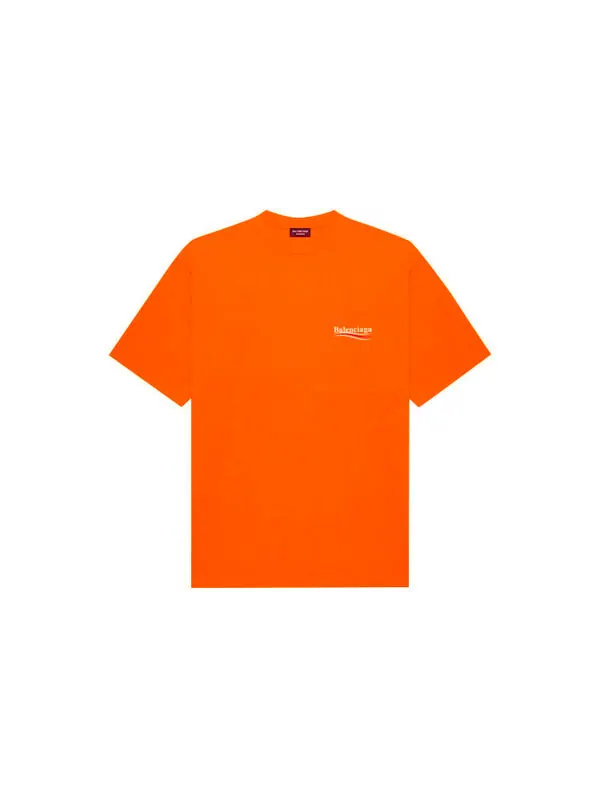 Футболка Balenciaga Large Fit T-Shirt 'Fluo Orange' — изображение 2 из 4, оранжевый