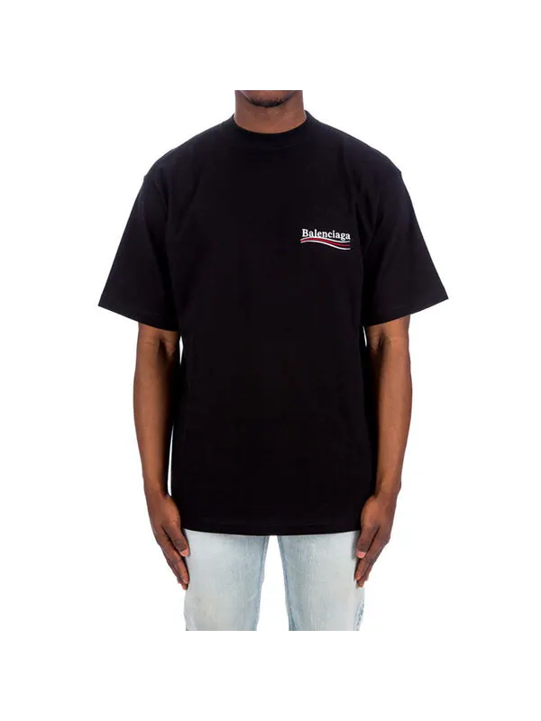 Футболка political campaign t-shirt large fit 'black' Balenciaga — изображение 4 из 4, черный