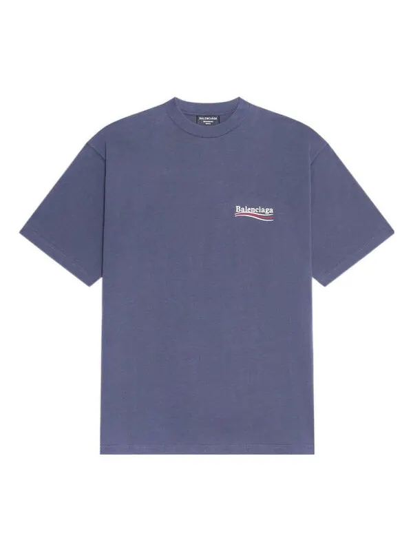Футболка political campaign t-shirt large fit 'dark grey' Balenciaga — изображение 1 из 4, серый