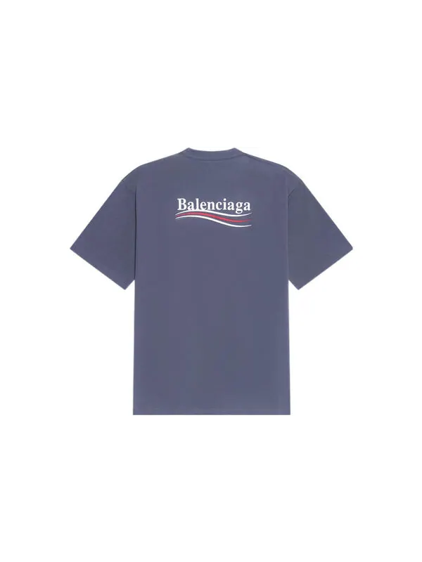 Футболка political campaign t-shirt large fit 'dark grey' Balenciaga — изображение 2 из 4, серый