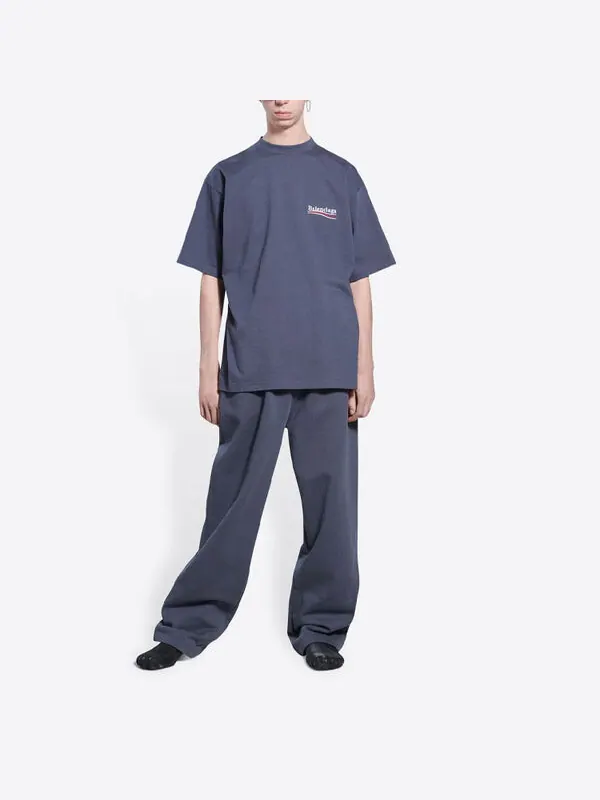 Футболка political campaign t-shirt large fit 'dark grey' Balenciaga — изображение 3 из 4, серый